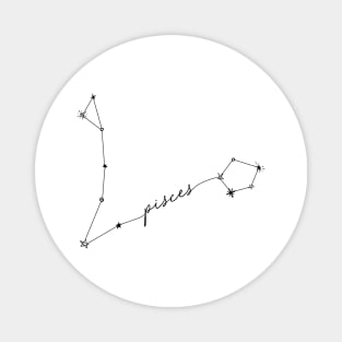 Pisces Zodiac Constellation Drawing Sticker Magnet